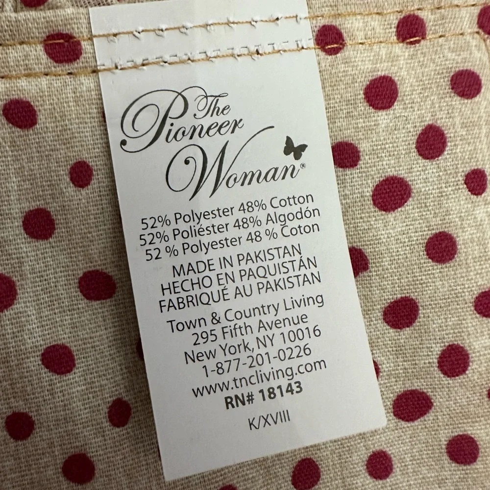 2018 The Pioneer Woman Reversible Placemat Set of 4 Blue Denim Polka Dot Ruffle